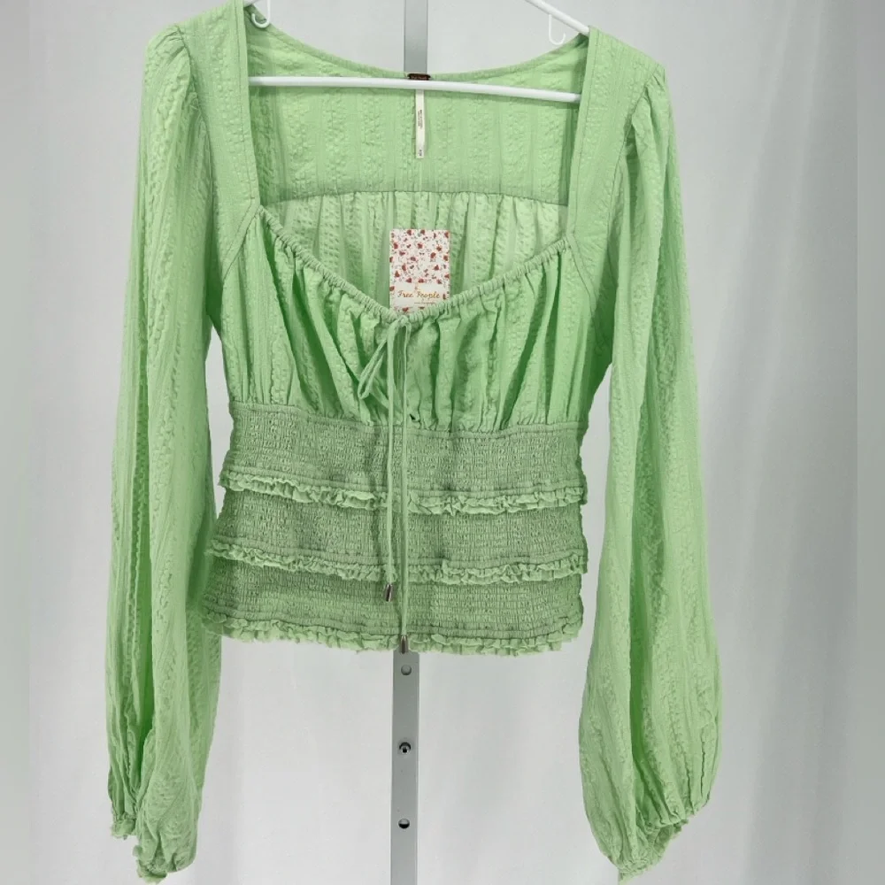 FREE PEOPLE - Lotita Queen Green Blouse.
